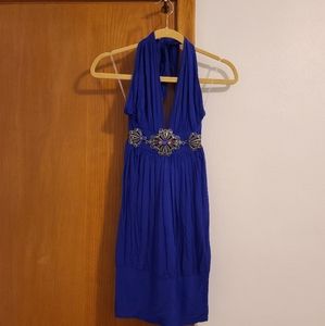 🆕️ Forever 21 - Royal Blue Embellished Halter Dress